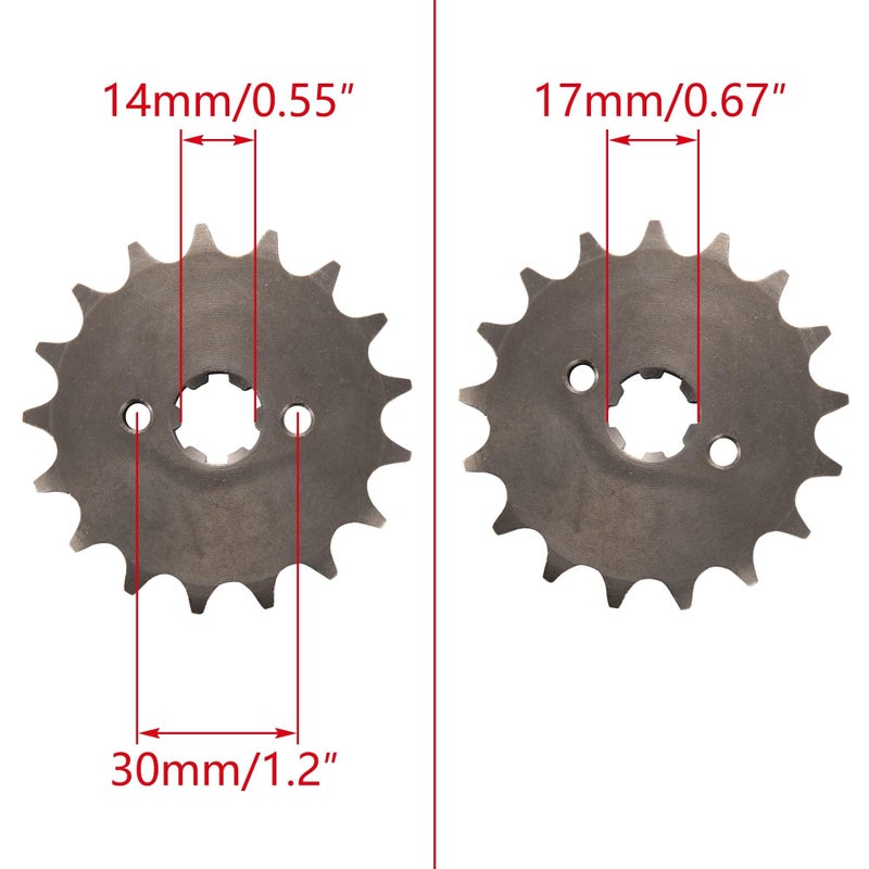 WOOSTAR Motorcycle 428-17T Front Sprocket 17mm for 50cc 70cc 90cc 110cc 125cc Dirt Pit Bike Mini Bike ATV 4 Wheeler Moped - Image 2